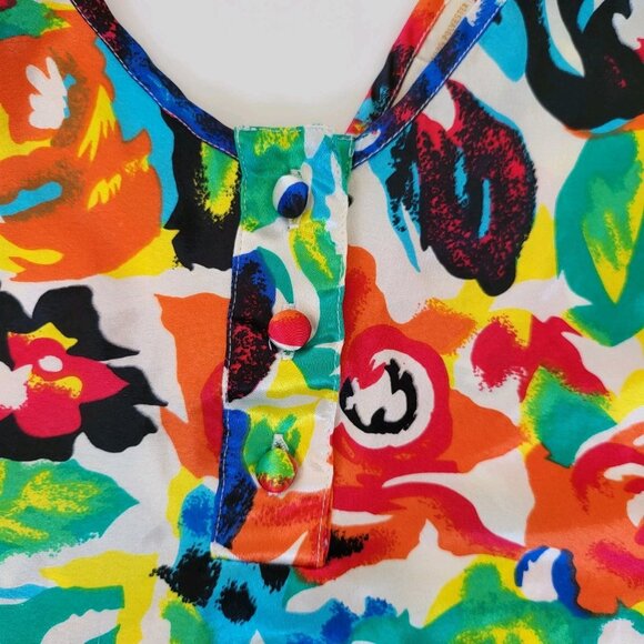 Victoria's Secret Floral Tank Top Sleeveless Button Front S - Picture 3 of 6